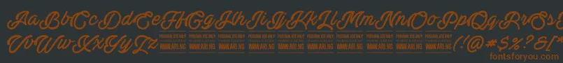 ActoniaPersonal Font – Brown Fonts on Black Background