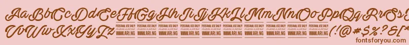 ActoniaPersonal Font – Brown Fonts on Pink Background