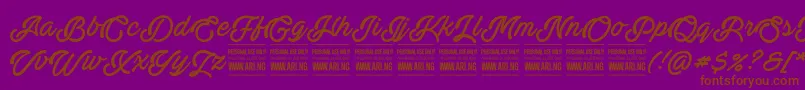 ActoniaPersonal Font – Brown Fonts on Purple Background