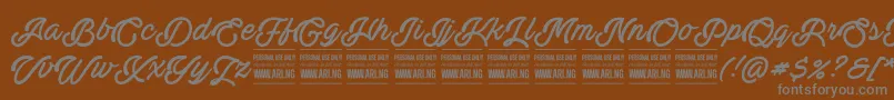 ActoniaPersonal Font – Gray Fonts on Brown Background