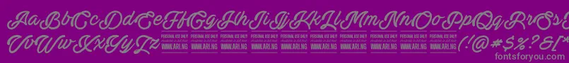 ActoniaPersonal-Schriftart – Graue Schriften auf violettem Hintergrund