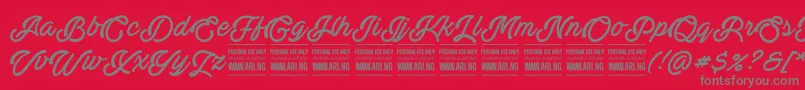 ActoniaPersonal Font – Gray Fonts on Red Background