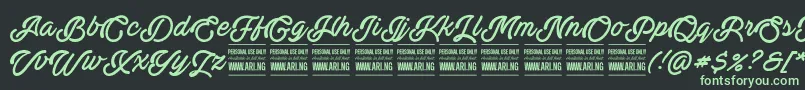 ActoniaPersonal Font – Green Fonts on Black Background