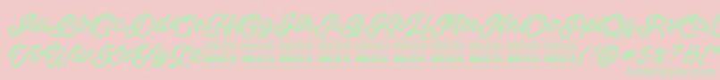 フォントActoniaPersonal – ピンクの背景に緑の文字