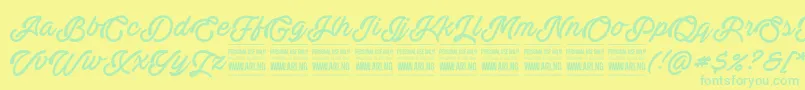 ActoniaPersonal Font – Green Fonts on Yellow Background