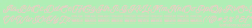 ActoniaPersonal-Schriftart – Rosa Schriften auf grünem Hintergrund