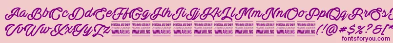 Шрифт ActoniaPersonal – фиолетовые шрифты на розовом фоне