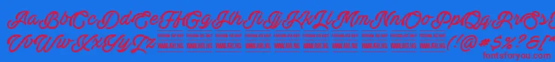 ActoniaPersonal Font – Red Fonts on Blue Background