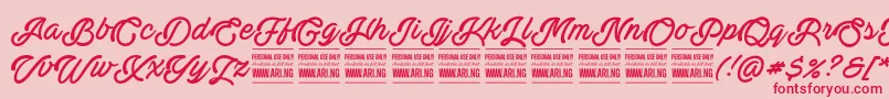 ActoniaPersonal-Schriftart – Rote Schriften auf rosa Hintergrund