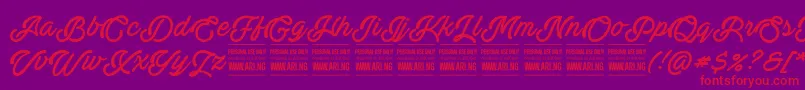 Шрифт ActoniaPersonal – красные шрифты на фиолетовом фоне