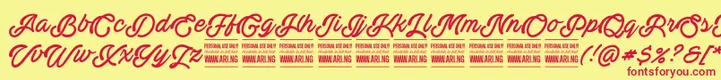 ActoniaPersonal Font – Red Fonts on Yellow Background