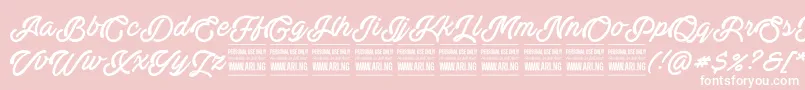 ActoniaPersonal Font – White Fonts on Pink Background