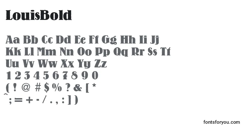 Czcionka LouisBold – alfabet, cyfry, specjalne znaki