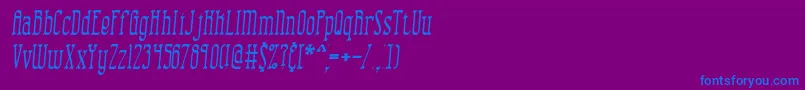 フォントCombustionIiBrk – 紫色の背景に青い文字