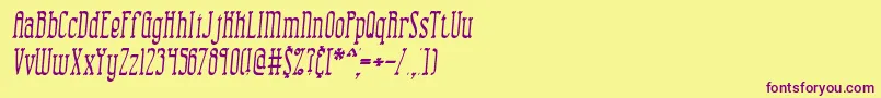 CombustionIiBrk Font – Purple Fonts on Yellow Background