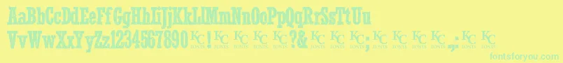 Smokeinthewoodsdemo Font – Green Fonts on Yellow Background