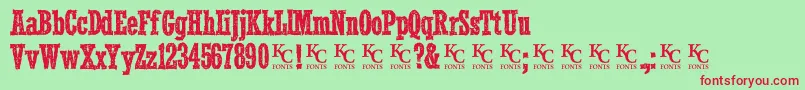 Smokeinthewoodsdemo Font – Red Fonts on Green Background
