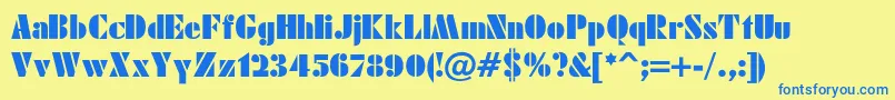 JensenBold Font – Blue Fonts on Yellow Background