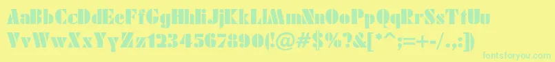 JensenBold-fontti – vihreät fontit keltaisella taustalla