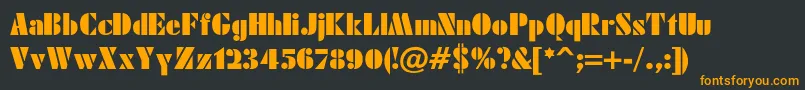 JensenBold Font – Orange Fonts on Black Background