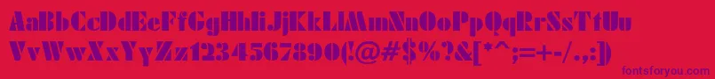 JensenBold-Schriftart – Violette Schriften auf rotem Hintergrund