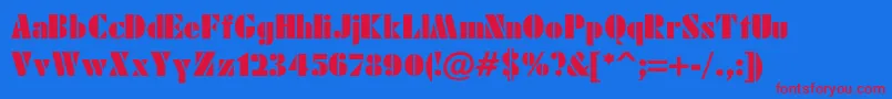 JensenBold Font – Red Fonts on Blue Background