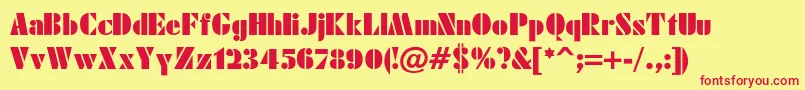 JensenBold Font – Red Fonts on Yellow Background