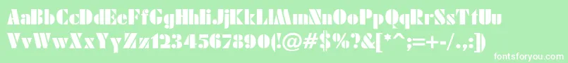 JensenBold-Schriftart – Weiße Schriften auf grünem Hintergrund