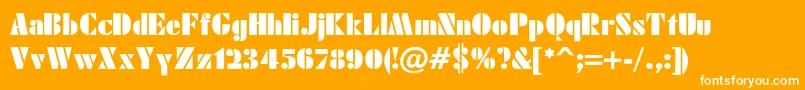 JensenBold-Schriftart – Weiße Schriften auf orangefarbenem Hintergrund