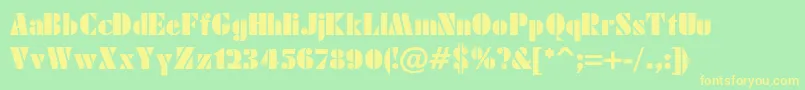 JensenBold Font – Yellow Fonts on Green Background