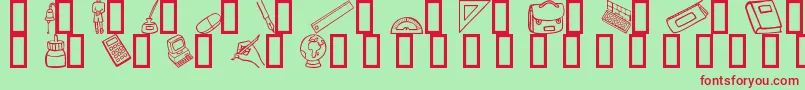 School Font – Red Fonts on Green Background