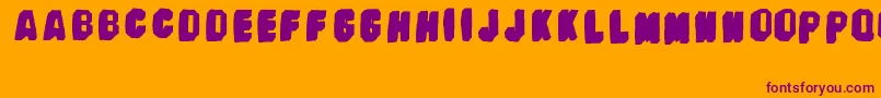 BanhartVer09Erc2008-fontti – violetit fontit oranssilla taustalla