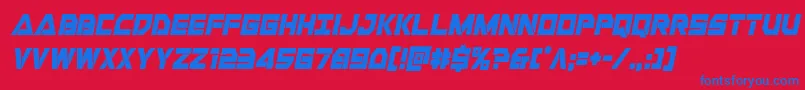 フォントLibertyislandcondital – 赤い背景に青い文字