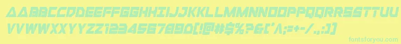 Libertyislandcondital Font – Green Fonts on Yellow Background