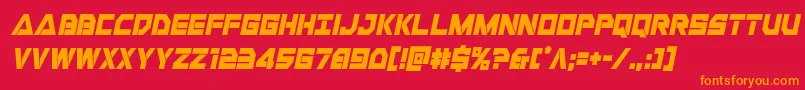 Libertyislandcondital Font – Orange Fonts on Red Background