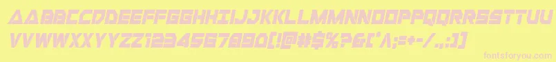 Libertyislandcondital Font – Pink Fonts on Yellow Background