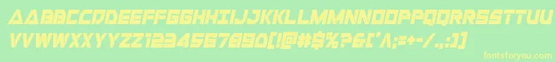 Czcionka Libertyislandcondital – żółte czcionki na zielonym tle