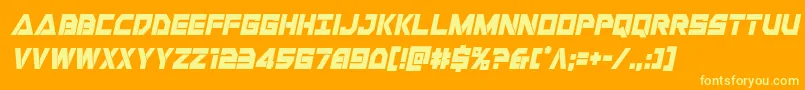 Libertyislandcondital Font – Yellow Fonts on Orange Background