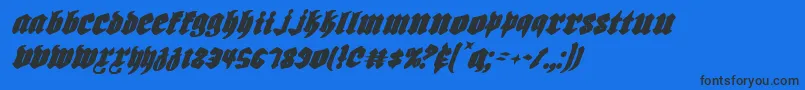 Шрифт Biergarteni – чёрные шрифты на синем фоне