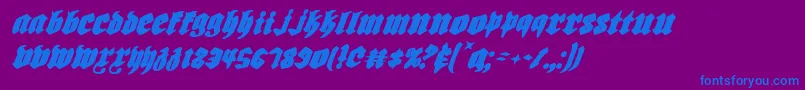 Шрифт Biergarteni – синие шрифты на фиолетовом фоне