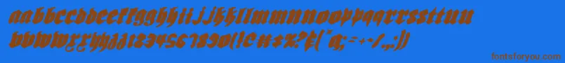 Biergarteni Font – Brown Fonts on Blue Background