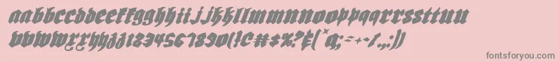 Biergarteni-fontti – harmaat kirjasimet vaaleanpunaisella taustalla