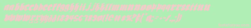 Biergarteni-fontti – vaaleanpunaiset fontit vihreällä taustalla