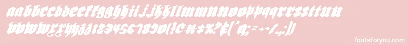Biergarteni-fontti – valkoiset fontit vaaleanpunaisella taustalla