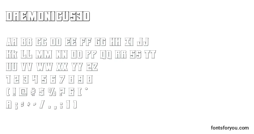 Daemonicus3Dフォント–アルファベット、数字、特殊文字