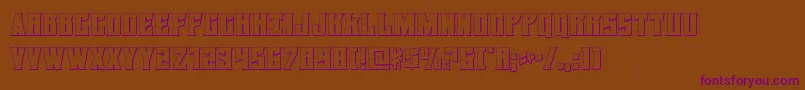Daemonicus3D-Schriftart – Violette Schriften auf braunem Hintergrund