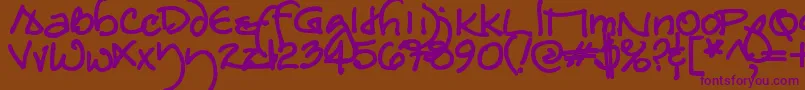 Redstarbold-Schriftart – Violette Schriften auf braunem Hintergrund