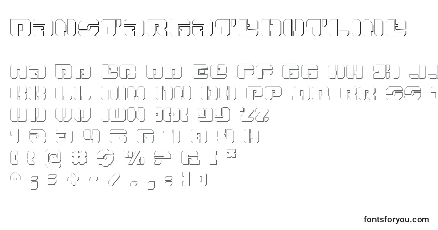 A fonte DanStargateOutline – alfabeto, números, caracteres especiais