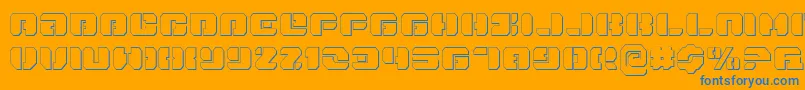 DanStargateOutline Font – Blue Fonts on Orange Background