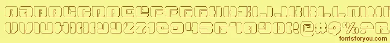 DanStargateOutline Font – Brown Fonts on Yellow Background